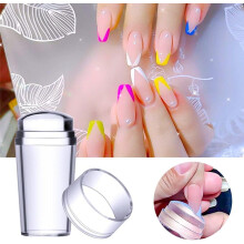 Tampon transparent en gelée pour nail art DIY, kit de stamping pour nail art, comprend un grand racloir, optimisé pour la précision et le