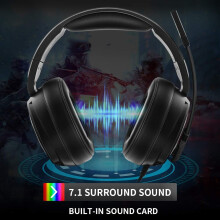 Professional USB Gaming Headset for PC, Immersive 7.1 Surround Sound Headphones with Noise-Cancelling Microphone, Memory Foam Ear Pads RGB Lights for