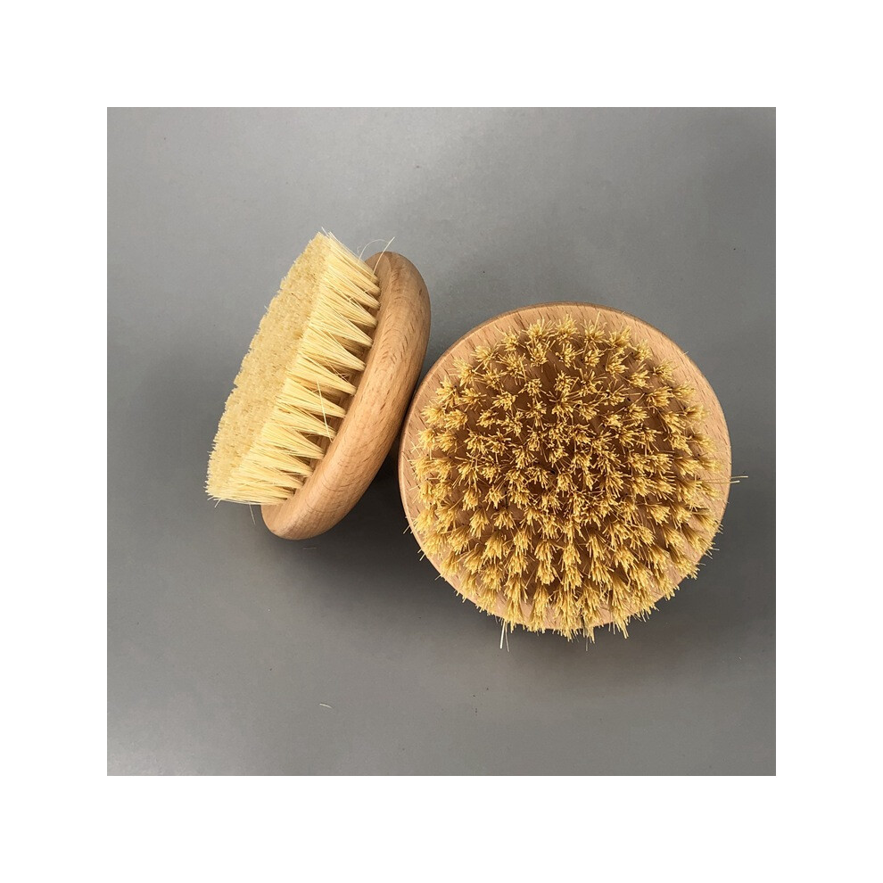 Natural Bristles Shower Brush For Detox And Exfoliating, Reduces Cellulite And Unclogs Pores, Improves Lymphatic Drainage And Enhances Circulation,