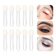 Lidschattenpinsel, praktischer Einweg-Applikator für die tägliche Make-up-Routine, doppelseitige Schwammspitzen, transparenter Kunststoffgriff