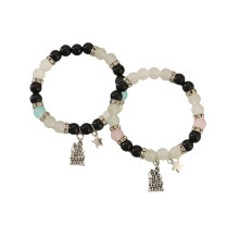 Elastic Beaded Bracelets Glass Beads Wristchains-6063 B