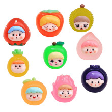9 Pack Jewelry Charm Glowing Fruit Girl Resin Pendants Fruit