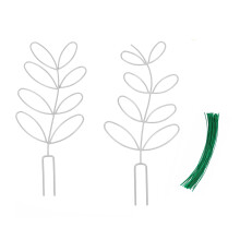 2pcs Iron Garden Plant Support Stake with Cable Ties Vine-White