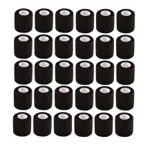 30 Stuks Zwarte Elastische Zelfklevende Verbanden 5 cm Sport Vaste Elastische Verbanden voor Sportblessures en de Behandeling van Huisdieren