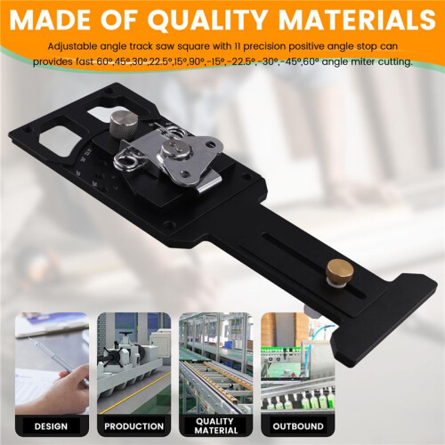 Adjustable Angle Track Saw Square with 60 to 60 Quick Positive Angle Stop 90 Degree Right Angle Rail Square Guide 2