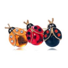 Lieveheersbeestje Broche Schattige Insecten Broche Strass Druppel Olie Emaille Sieraden Cadeau A