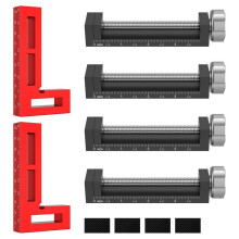 Carpentry Fixing Clamp Wood Board Installation Clamp 90 Positioning Square and C Clamp Cabinet Drawer Corner Clamp 2Set