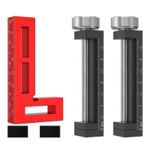 Carpentry Fixing Clamp Wood Board Installation Clamp 90 Positioning Square and C Clamp Cabinet Drawer Corner Clamp 1Set