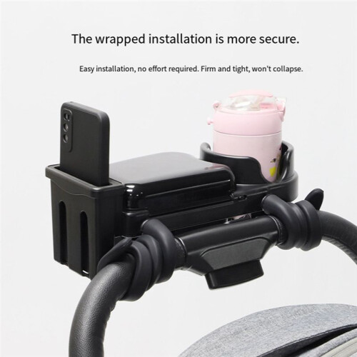 Universal Stroller Snack Tray Attachment with Dust Cover Sturdy Stroller Cup Snack Holder Clamp 1