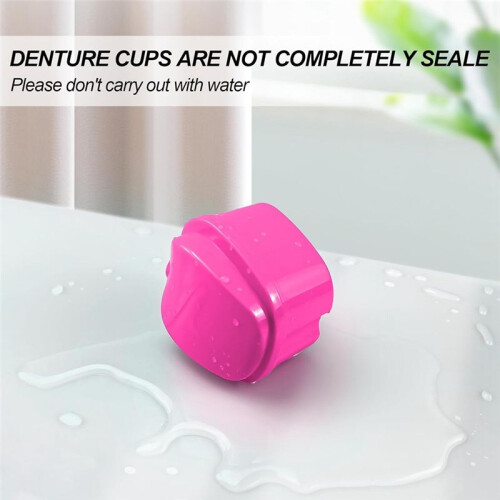 2 Pack Denture Bath Case Cup Retainer Cleaner Holder Case False Teeth Soaking Container Dental Bath Storage Box A 1