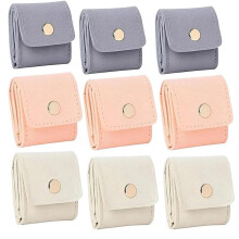 Bolsa de Viaje para Joyas, 9 Unidades, Portátil, Plegable, con Hebilla, Pequeña Caja para Joyas.