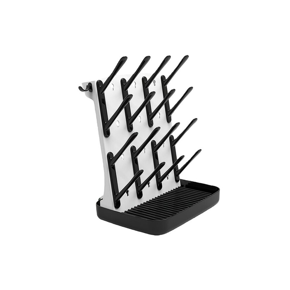 Baby Bottle Drying Rack,Vertical Space Saving Countertop Holder-Capacity For 16 Bottles,Baby Accessories Organizer Black Exogio