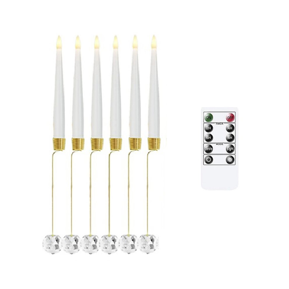 Exogio 6 Christmas Candles, Led Candles, Indoor Festive Decorations, Christmas Tree Ornaments Flameless Warm Light Candlesticks