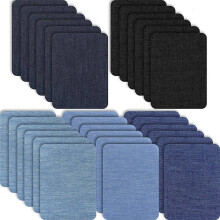 30 Pieces Iron Fabric Patches Denim Jean Repair Patches Clothing Repair Patch Kit for Jacket Jean Clothes,5 Colour
