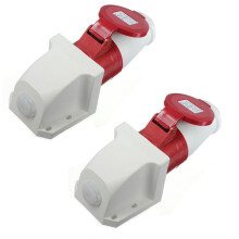 2X 16 Amp 5 pines Clavija & Enchufe A prueba de la intemperie IP44 3 fases 380-415v 3P + N + Earth 16A
