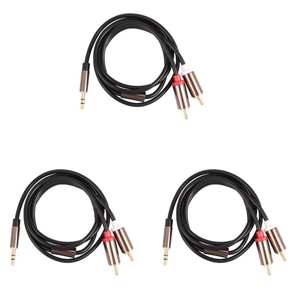 3X Jack 3.5Mm To 2 Rca Audio Cable Aux Splitter 3.5Mm Stereo Male To Male Rca Adapter 2 Speaker Cable 1M 6032125404535