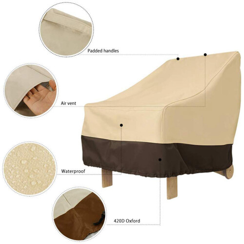 Capa de Cadeira Adirondack de 4 Pacotes para PáTio Externo 31X33X36 Polegadas Capa para Cadeira de PáTio Externa Resistente 420D, ImpermeáVel Ao Ar 2