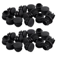 30Pcs Black Plastic Blanking End Cap Round Tube Insert Pipe Bung 16mm