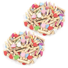 100 Stücke Mischfarben  Holz Peg Fotopapier Peg  Clips