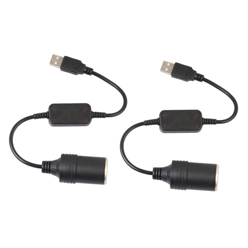2X USB 5V to 12V Car Cigarette Lighter Socket Power Female Converter Adapter Cable