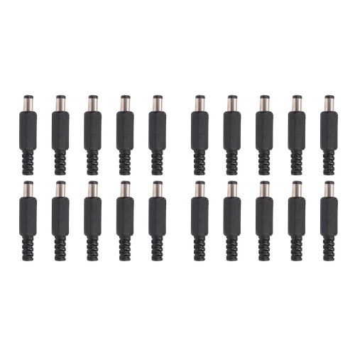 20PZ 5.5X2.1mm Maschio A Saldare   Tip Plug Jack Connettori Diritti Nero