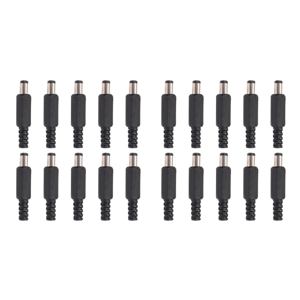 20Pcs 5.5X2.1mm Male Solder Tip Plug Jack Straight Connectors For Power Supply Led Lights Black 6032978284322