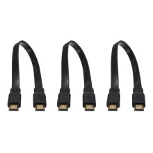 3X Cable Corto Macho Una Macho Cable de Cable Plano Full HD para Audio Y Video HDTV TV PS3