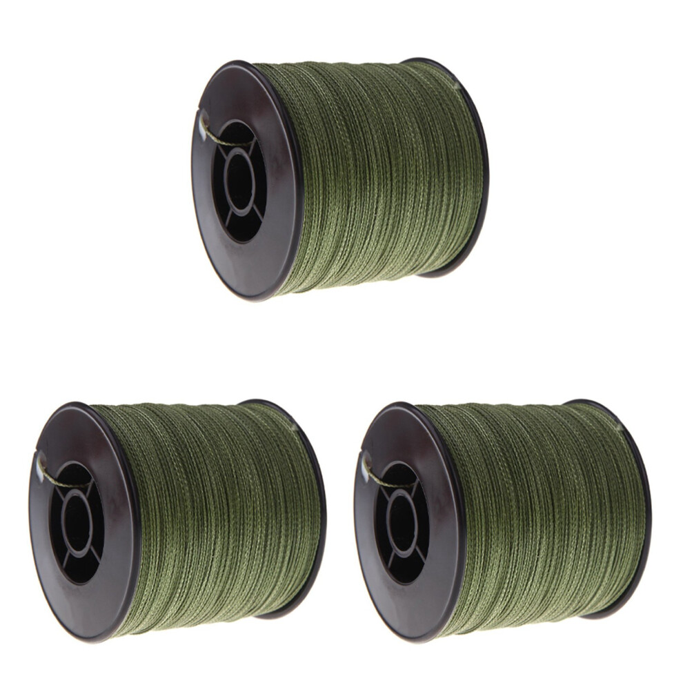 Exogio 3Pcs 300M Fishing 100 Lb 0.55Mm Strong Pe Braid Green