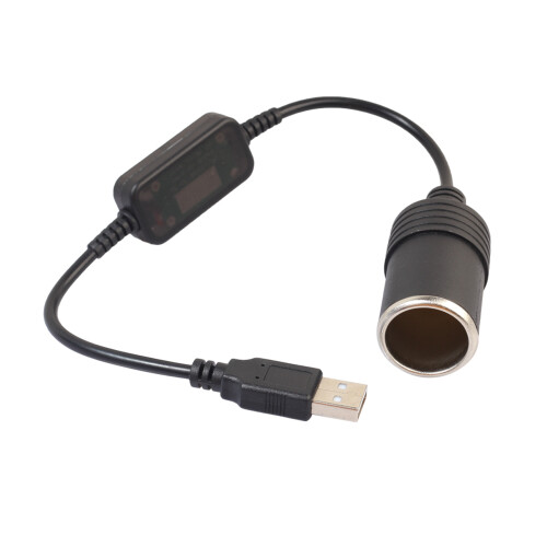 2X USB 5V to 12V Car Cigarette Lighter Socket Power Female Converter Adapter Cable 1