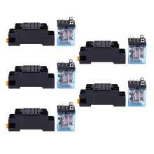 5X LY2NJ HH62P-L JQX-13F 220V AC Coil DPDT Power Relay 8 Pin W PTF08A Socket