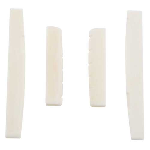 16Pcs 6 String Acoustic Guitar Bone Bridge Saddle and Nut Made of Real Bone 1