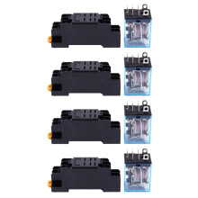 4X LY2NJ HH62P-L JQX-13F 220V AC Coil DPDT Power Relay 8 Pin W PTF08A Socket