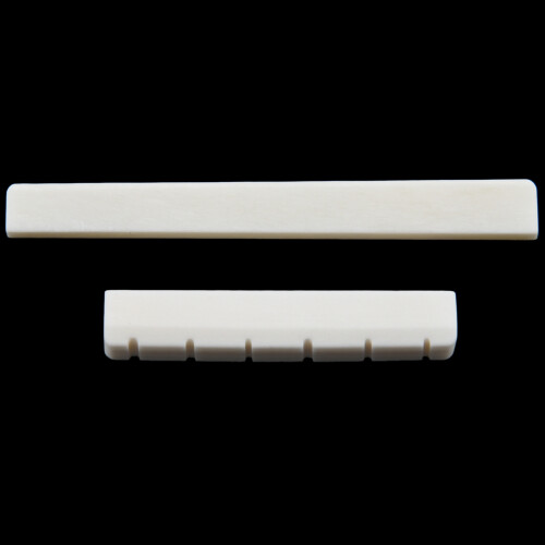 5X Classical Guitar Bone Slotted Saddle Nut Set 2
