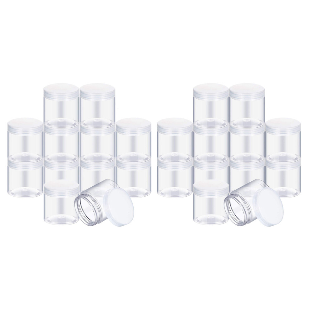 Empty 24-Pack Transparent Plastic Storage Spice Jar Wide Mouth Plastic Container With Lid For Beauty Products Exogio