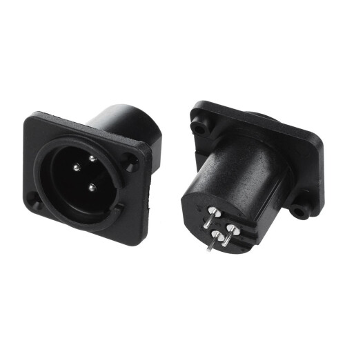 XLR Male Plug Straight Terminal Panel Mounted Connector 20 Pieces 1