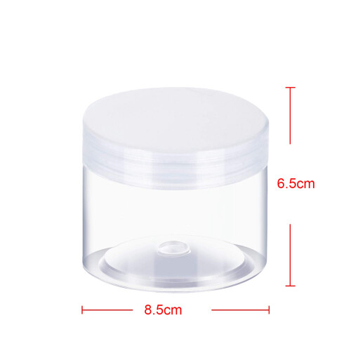 Empty 24-Pack Transparent Plastic Storage Spice Jar Wide Mouth Plastic Container with Lid for Beauty Products 1