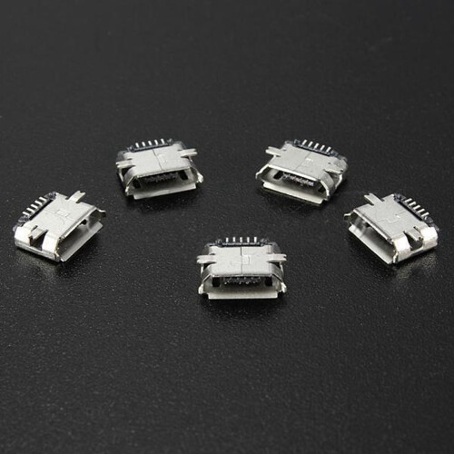 150Pcs Micro-USB Type B Female 5Pin SMT Socket Jack Connector Port PCB Board 2