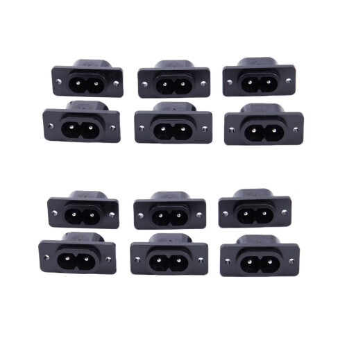 12 x AC 250V 2.5A IEC320 C7 Socket Solder Cup Pins Power Connector