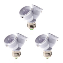 3X Base Enchufe de Divisor Convertidor Adaptador para Bombilla Lampara LED E27 1 A 2 E27