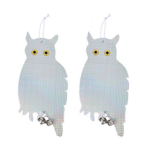 2X Gartendekorations-Vogelscheuche-Eulen-Reflektor-Reflektierender Vogel