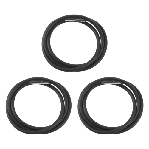 3X Collar de Goma con Cierre de Acero Inoxidable