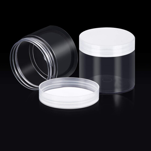 Empty 24-Pack Transparent Plastic Storage Spice Jar Wide Mouth Plastic Container with Lid for Beauty Products 2