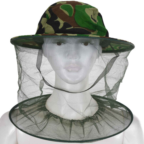 2X Camouflage Patten Beekeeper Hat Beekeeping Face Mask 2