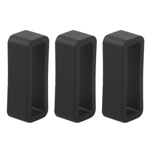 3X Black Watch Strap Retaining Hoop Loop Rubber Retainer Buckle Holder 22mm