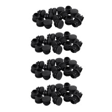 60Pcs Schwarz Plastic Blanking Endkappe Round Tube Insert Pipe Bung 16mm