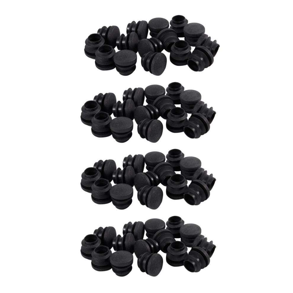 60Pcs Black Plastic Blanking End Cap Round Tube Insert Pipe Bung 16Mm 4713635512799