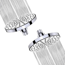 2X Shower  6 Inch Anti-Leak Anti-Clog Fixed Rain Showerhead Rainfall Spray Relaxation and Spa(Silver)