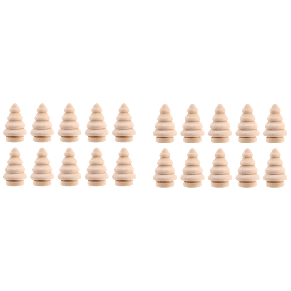Blank Diy Wooden Christmas Tree Peg Dolls Party Cake Toppers Pack Of 20 Exogio