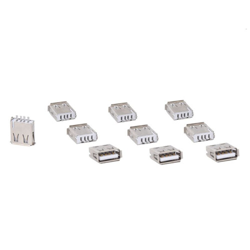 30 Pcs Straight Solder Type USB A Female Plug Jack Connector 1