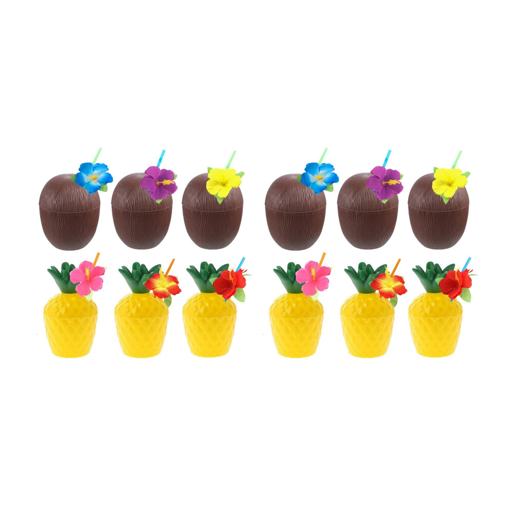 Hawaiian Party Coconut Pineapple Cups Luau Party Summer Beach Party Birthday Hawaiian Party Tropical Decoration Exogio